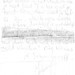 Gedeelte van mijn brief (2e kant) met onderaan een handtekening van Johan Cruijff.