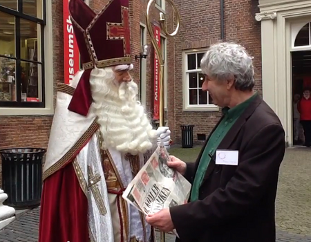 Sinterklaas verwelkomd door Frans Oehlen, december 2014