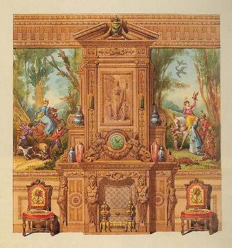 Interieurontwerp Braquenié frères, ca. 1870 uit: Braquenié : une histoire du décor français : textiles XXII, Catalogus Sotheby’s 2005, Parijs, 91