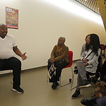 Shantoo Benjamin tijdens debat 'Wat is zwart?' Amsterdam Museum 22 oktober 2016 foto Annemarie de Wildt
