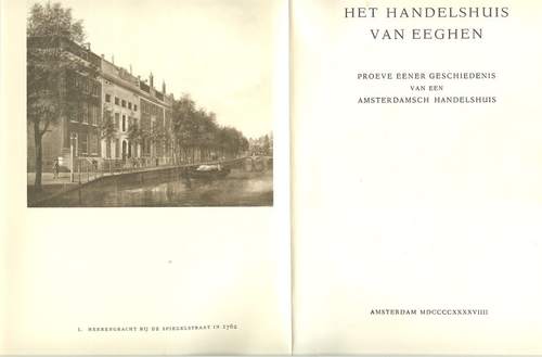 Titelblad publicatie Het handelshuis Van Eeghen