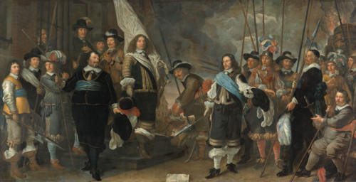 Govert Flinck. Schutters van de compagnie van kapitein Joan Huydecoper en luitenant Frans van Waveren, 1648. Collectie Amsterdam Museum