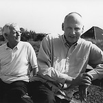 Geert van Beijeren en Adriaan van Ravesteijn in Slootdorp, 24 augustus 1997. Foto Martijn van Nieuwenhuyzen