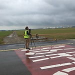 Foto's maken op de landingsbaan
