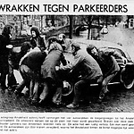 "Wrakken tegen parkeerders". "De tĳd : dagblad voor Nederland". Amsterdam, 05-04-1973. 