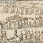 Tekening van de begrafenisstoet van Jacob van Heemskerck, 1607