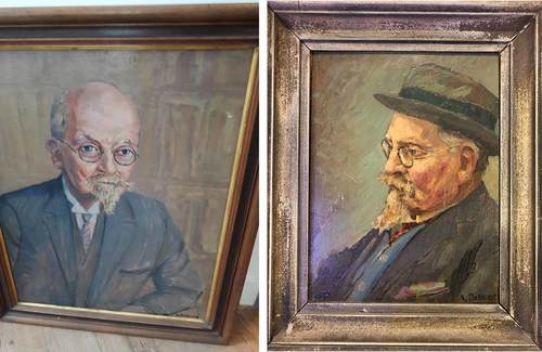 Portretten van prof. dr. Sebald Rudolf Steinmetz (1862-1940) geschilderd door (cursist?) Arnold Bokhorst, collectie Amsterdam Museum, obj.nrs 4761 en 4762