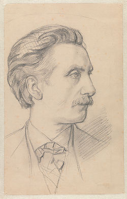 Portret Multatuli, tekening door August Allebé, 1874