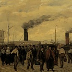 Phillip Sadée, Aankomst van het stoomveer uit Zaandam, 1880-1890, Amsterdam Museum