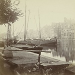 Andries Jager, Het Damrak met boten, 1860-1870, Rijksmuseum