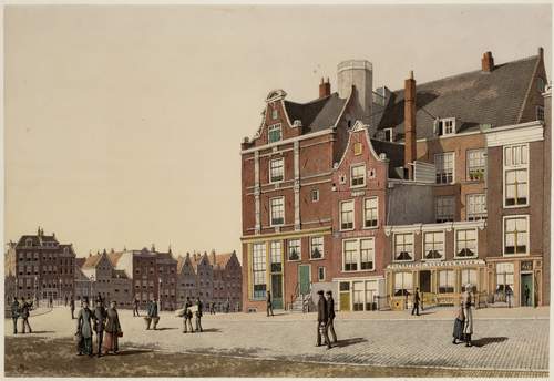 J.M.A. Rieke, Texelse Kade vóór de bouw van het Victoria Hotel, 1889, Stadsarchief Amsterdam