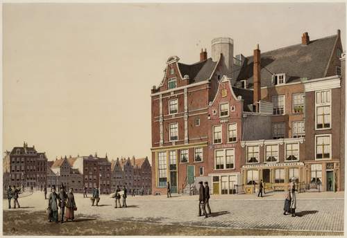 J.M.A. Rieke, Texelse Kade voor de bouw van het Victoria Hotel 1889, Stadsarchief Amsterdam