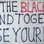 Spandoek Maagdenhuisbezetting 2015, 'Fuck the Blacklist, Stand Together, Raise yout Fist!'