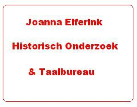 Joanna Elferink Historisch Onderzoek & Taalbureau