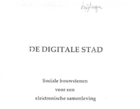 Afbeelding van het document: "De Digitale Stad. Sociale Bouwstenen voor een elektronische samenleving"