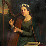 Een harpspeelster, Charles van Beveren, 1824