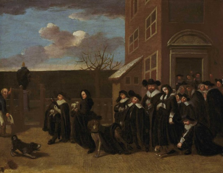 De begrafenis van Tyter, de hond van Willem de Bondt. Bron: Lakenhal.
