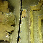 figure 3: Damaged area with earlier paint showing