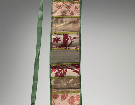 Binnenzijde naaietui, zijde, katoen, linnen, 1750-1800