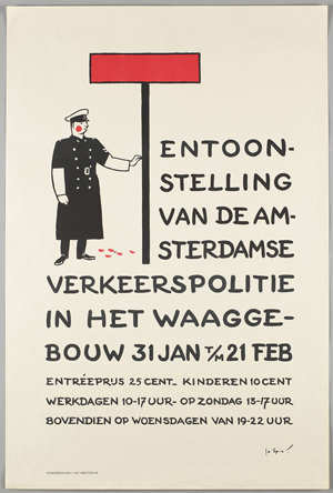 Affiche 'Tentoonstelling van de Amsterdamse verkeerspolitie’, 1951.