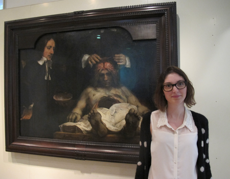 Laura van Haren voor De Anatomische les van Dr. Jan Deijman van Rembrandt