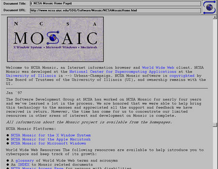 1993: Eerste populaire webbrowser: Mosaic