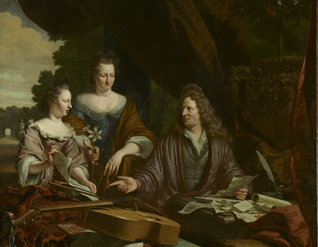David , Agneta en hun dochter Catherina Neufville - Michiel van Musscher (1645 - 1705)