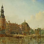 Jan de Beijer, De Haringpakkerstoren gezien naar de Haarlemmersluis, ca. 1770
