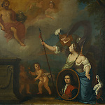 Juriaen (II) Pool, Allegorische voorstelling met zelfportret in wezenkleding, 1688