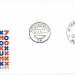 Eerstedag-envelop met Amsterdam 700-postzegel bij begin Mokum 700-feest in de RAI, 1975