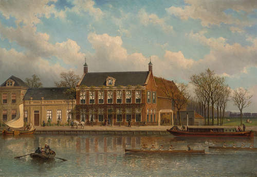 Eduard Hilverdink, De Amstel bij de uitspanning Lokhorst, 1885