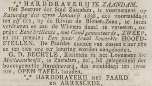 Advertentie uit de Opregte Haarlemsche Courant van 25 januari 1838