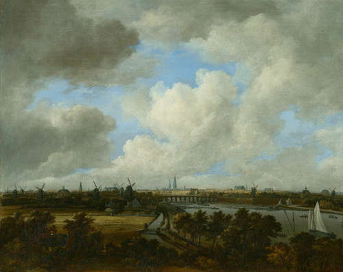 Jacob van Ruisdael, Gezicht op Amsterdam vanaf de Amsteldijk, ca. 1680