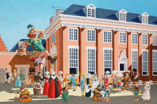 Aart Clerkx, schilderij  Amsterdammertjes , 1995.