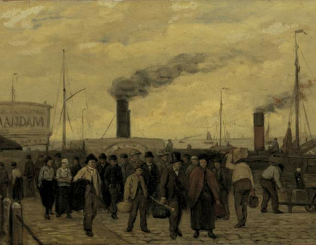 Philip Sadée, Aankomst van het stoomveer uit Zaandam, ca. 1890