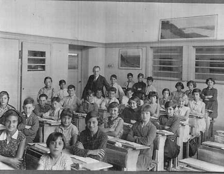 Klassenfoto van de Christiaan de Wetschool.