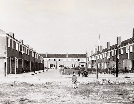 De wijk Klein Dantzig in aanbouw. Bron: Gemeentearchief Amsterdam, midden jaren vijftig