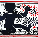 Keith Haring. Zonder titel, acryl op tarp (zeildoek), 289 x 365 cm, 1984 © Keith Haring Foundation. Collectie Stedelijk Museum Amsterdam