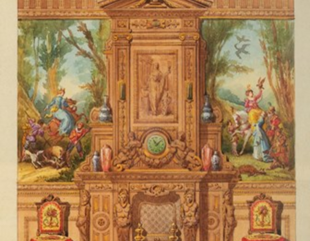 Interieurontwerp Braquenié frères, ca. 1870 uit: Braquenié : une histoire du décor français : textiles XXII, Catalogus Sotheby’s 2005, Parijs, 91