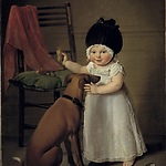 Adriaan de Lelie, Portret van Suzanna Sophia Maria Hodshon (1815-1892), 1817. De geportretteerde is gekleed in een lang wit jurkje, met op het hoofd een zwarte valhoed. Amsterdam Museum