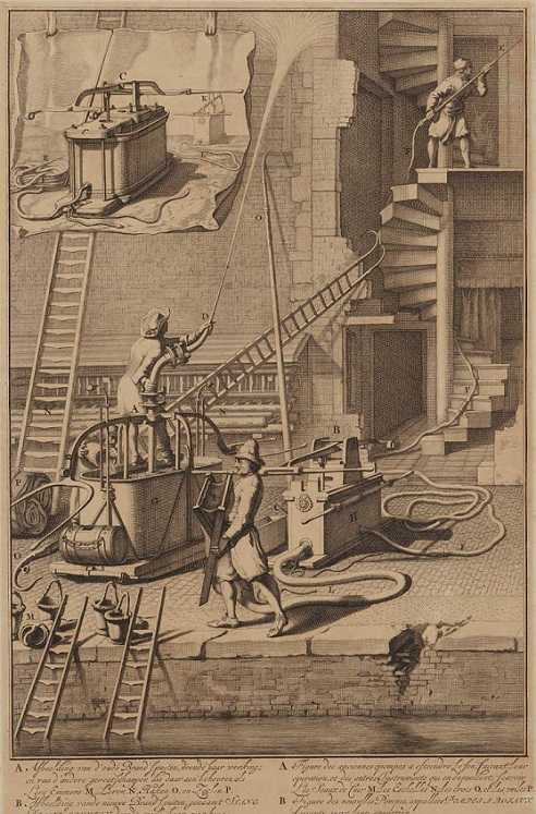 Jan van der Heyden, Oude brandspuiten en nieuwe slangbrandspuiten 1690, Amsterdam Museum
