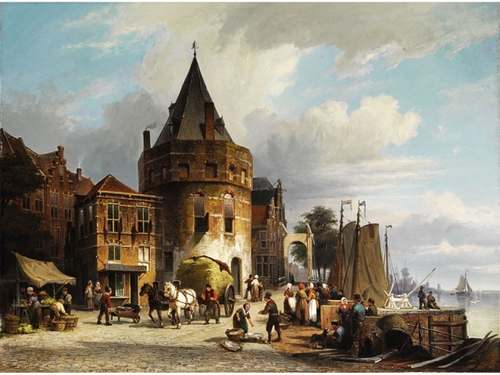 Schreierstoren, 19de eeuw, Willem Koekkoek, Collectie onbekend 