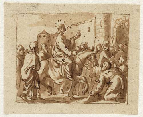 Intocht van Christus in Jeruzalem, Jan Luyken (1649-1712), 1690-1710, Collectie Amsterdam Museum