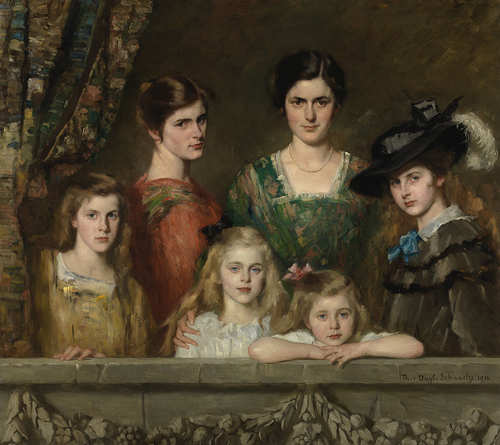 Thérèse Schwartze. De zes dochters Boissevain, 1916.