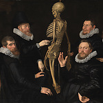 Toegeschreven aan Nicolaes Pickenoy, De osteologieles van dr. Sebastiaen Egbertsz, 1619. Collectie Amsterdam Museum SA 7352