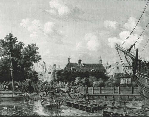 Pieter Godfried Bertichen, Scheepstimmerwerf "De Walvis" op het Bickerseiland, 1811-1833. Collectie Amsterdam Museum (Bruikleen Koninklijk Oudheidkundig Genootschap)