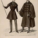 Dit was de Parijse herenmode in het jaar 1837. Afbeelding: Modes de Paris Journals des Tailleurs, 16 oktober 1837: https://en.wikipedia.org/wiki/1830s_in_Western_fashion