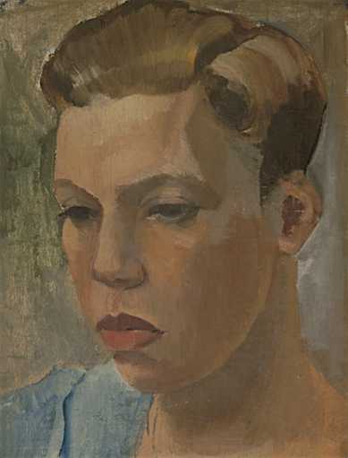 Portret van Riek Milikowski (1943) en een portret met haar zoon (1947) beide geschilderd door Anneke van der Feer