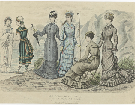 Prent uit het modetijdschrift Les Modes de la Saison, ca. 1881. Rijksmuseum (RP-P-2009-3690).