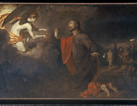 Wat staat er afgebeeld op de vijf passieschilderijen van Adriaen van de Velde?